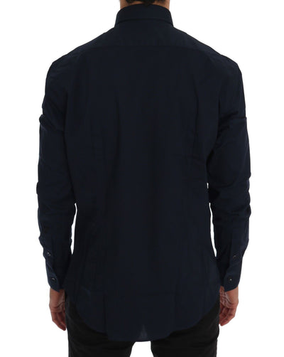 Dark Blue Cotton Dress Shirt Trend Fit
