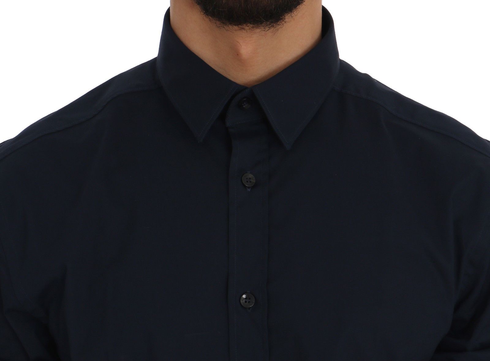 Dark Blue Cotton Dress Shirt Trend Fit