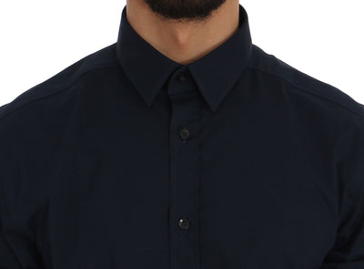 Dark Blue Cotton Dress Shirt Trend Fit