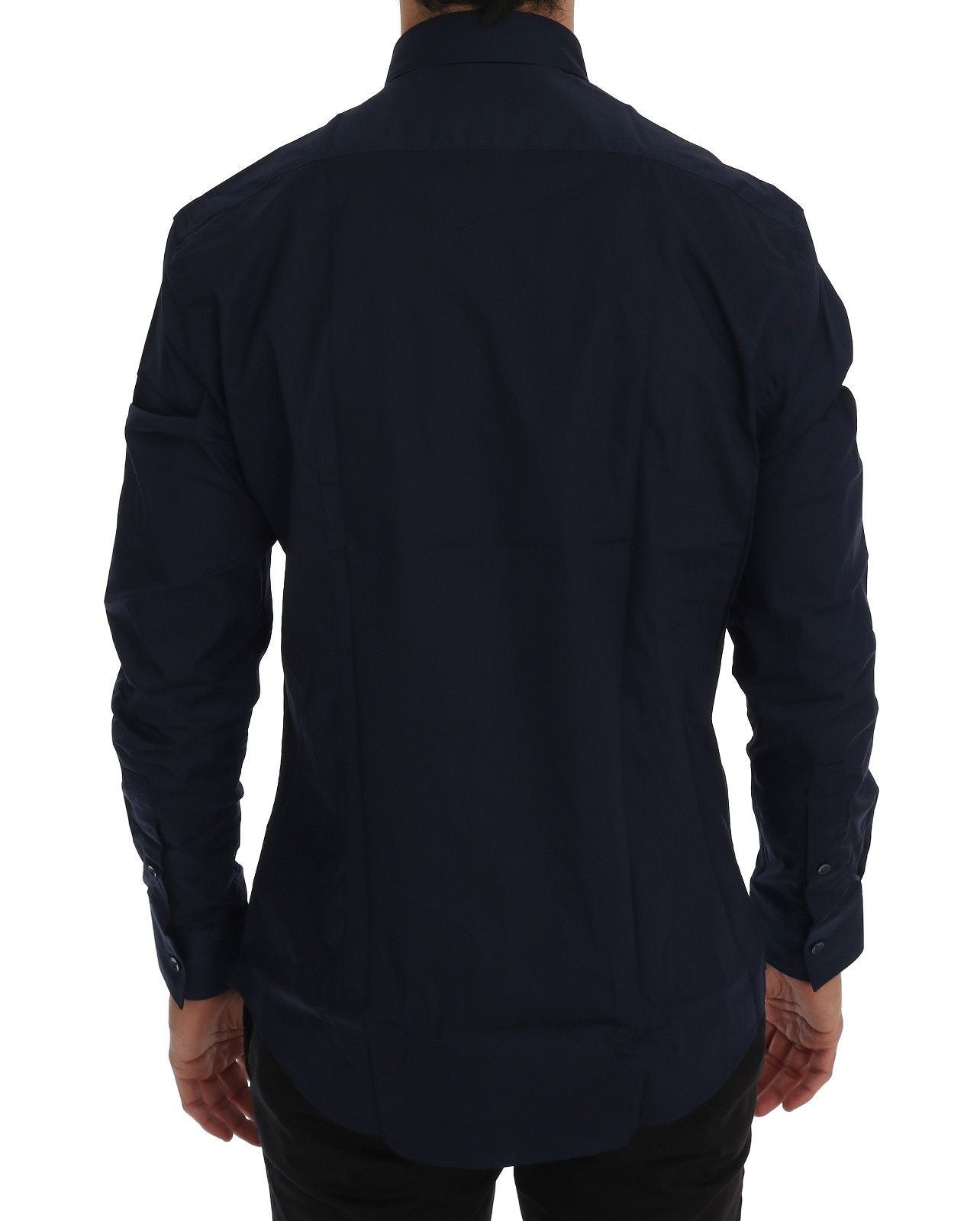 Dark Blue Cotton Stretch Dress Shirt Trend Fit