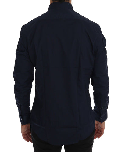 Dark Blue Cotton Stretch Dress Shirt Trend Fit