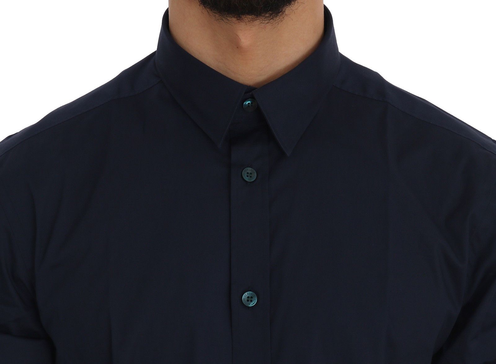 Dark Blue Cotton Stretch Dress Shirt Trend Fit
