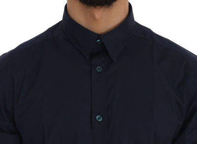 Dark Blue Cotton Stretch Dress Shirt Trend Fit