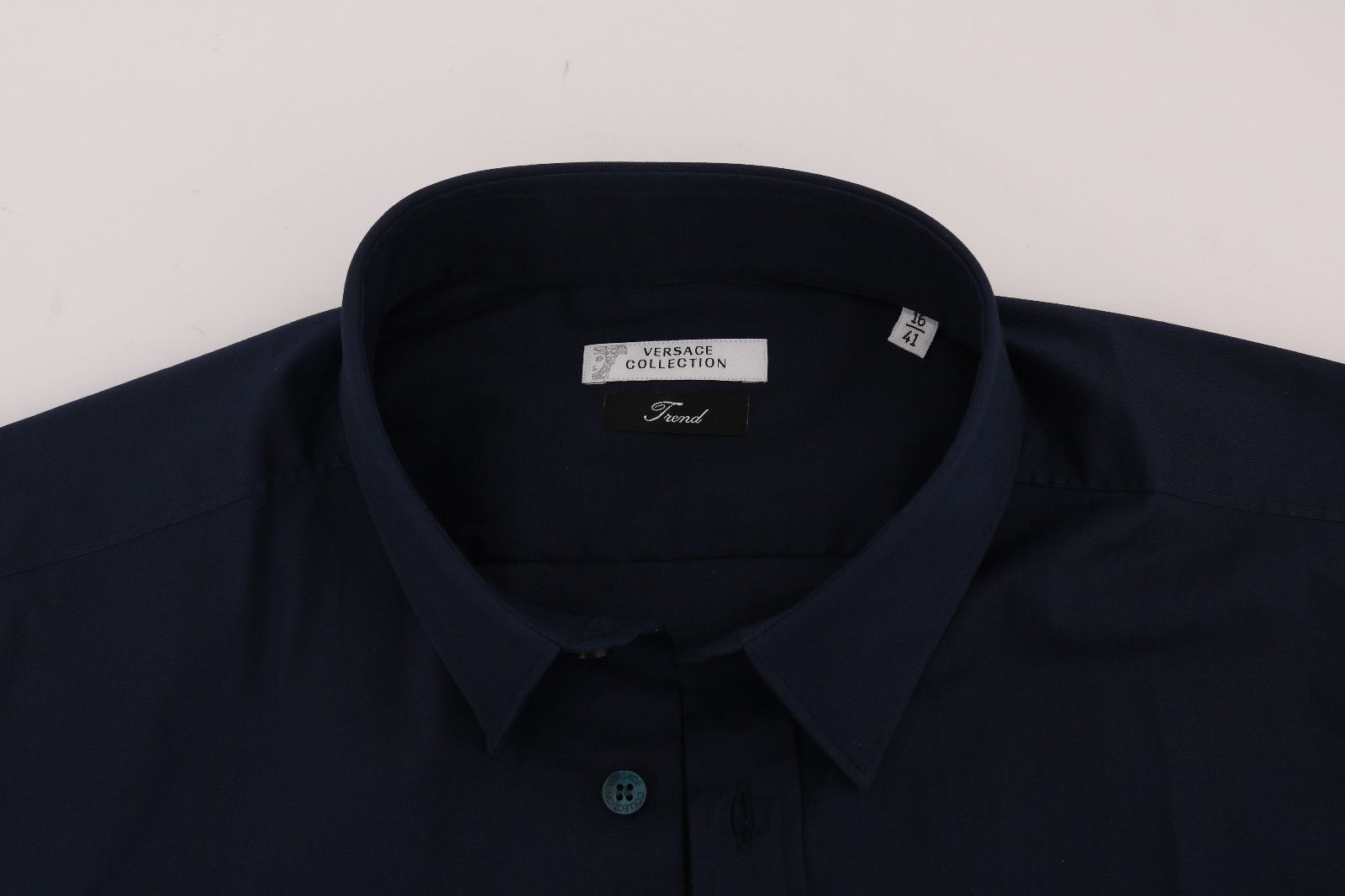 Dark Blue Cotton Stretch Dress Shirt Trend Fit