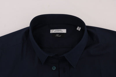 Dark Blue Cotton Stretch Dress Shirt Trend Fit
