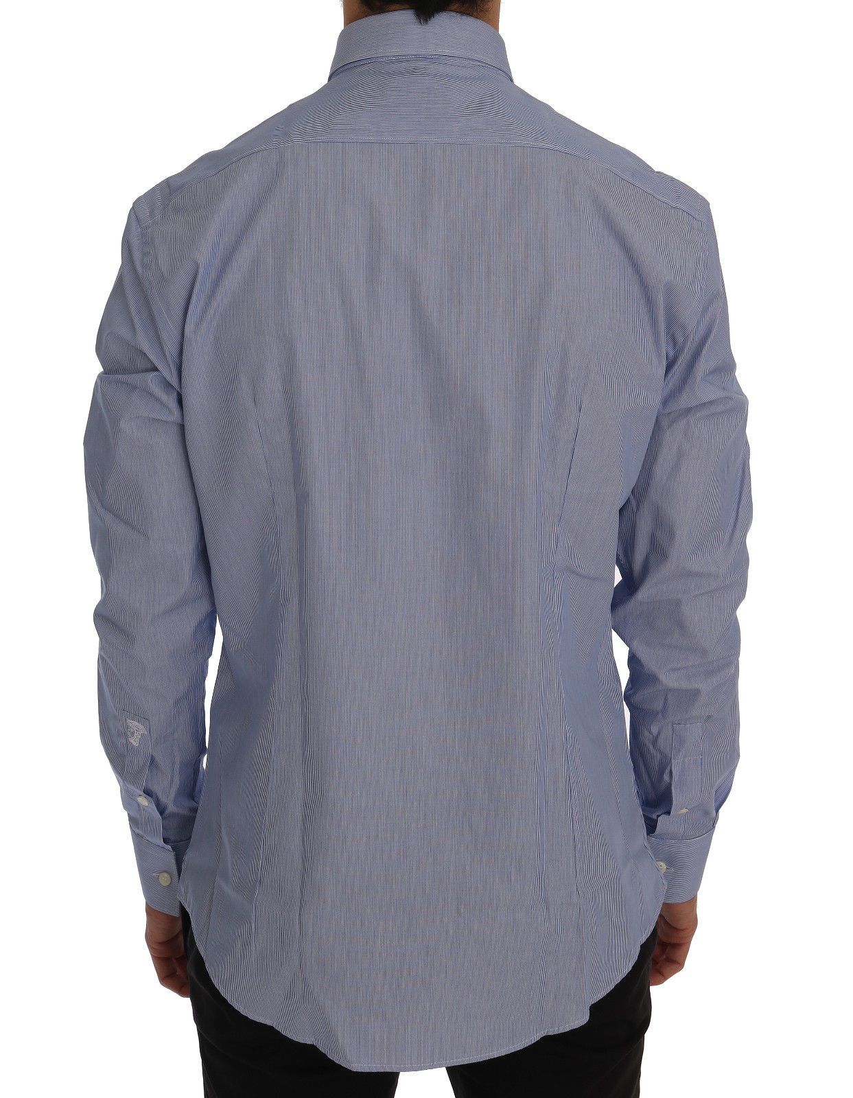 Blue Striped Cotton Dress Shirt Trend Fit