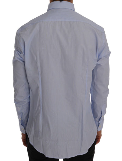 Blue Striped Cotton Dress Shirt Trend Fit