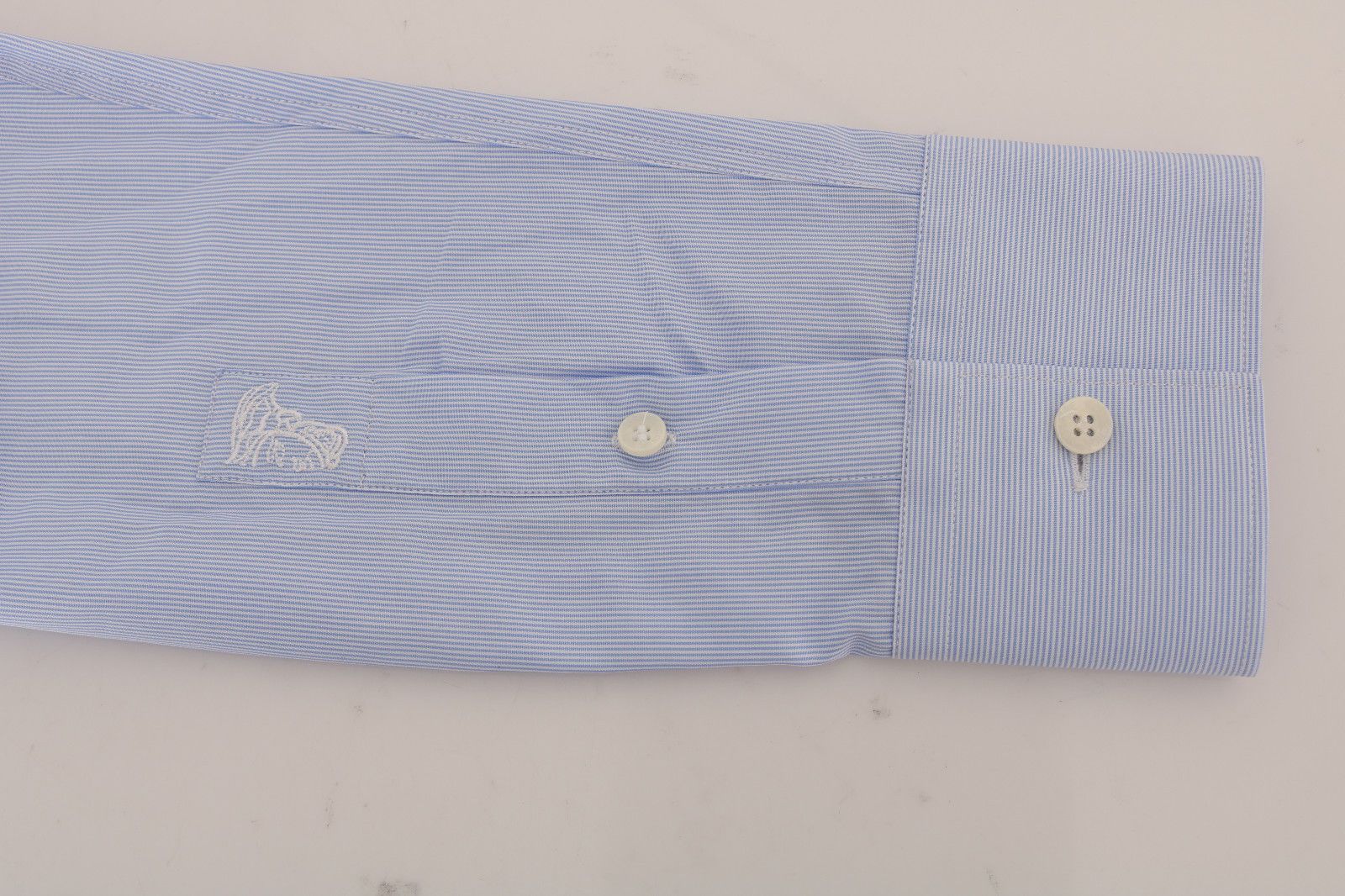 Blue Striped Cotton Dress Shirt Trend Fit