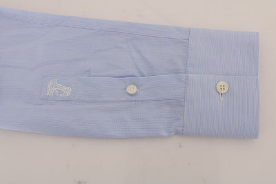 Blue Striped Cotton Dress Shirt Trend Fit