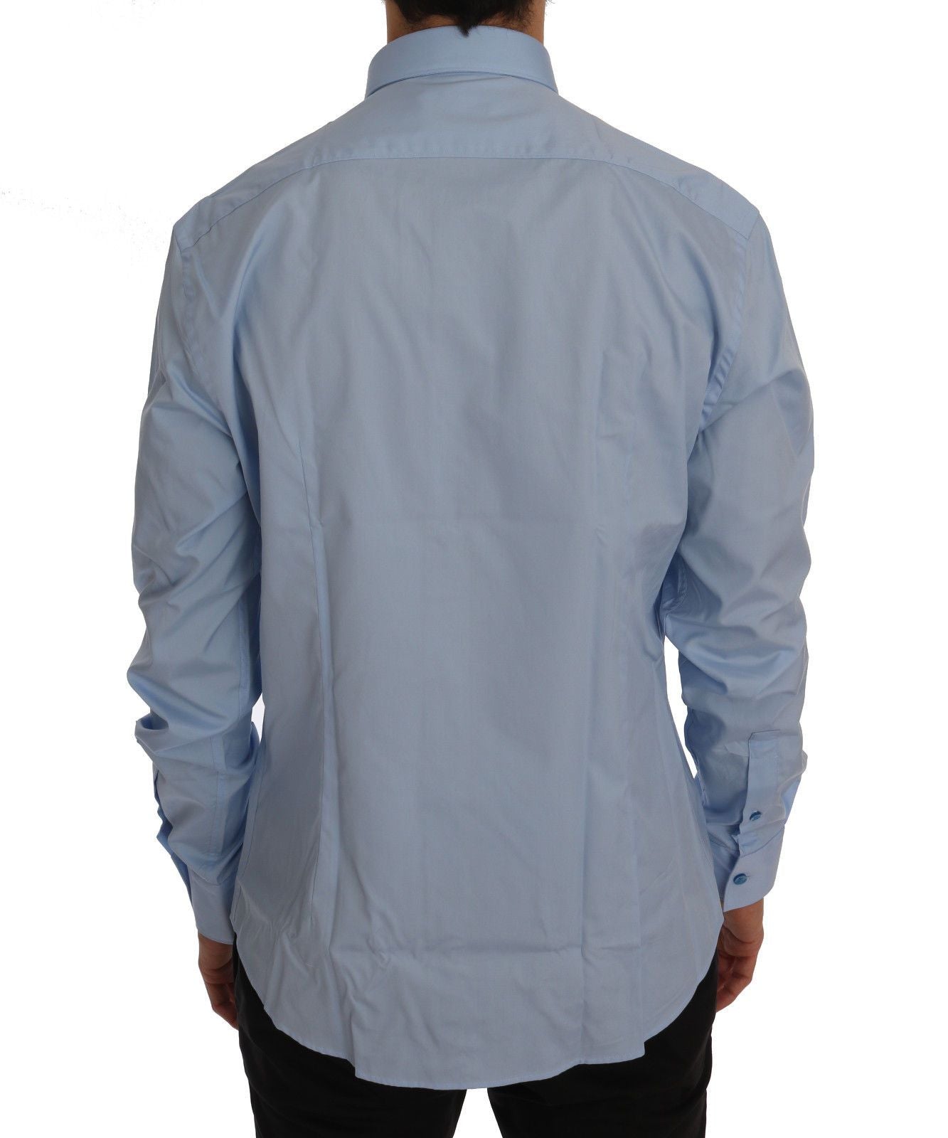 Blue Cotton Dress Shirt Trend Slim Fit