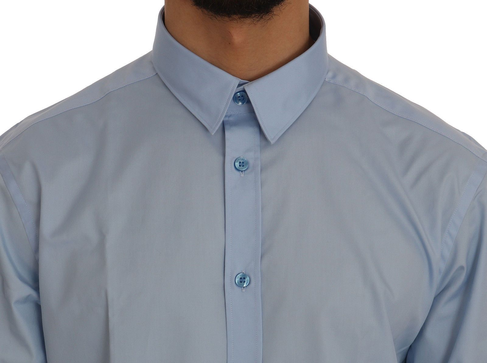 Blue Cotton Dress Shirt Trend Slim Fit