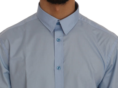 Blue Cotton Dress Shirt Trend Slim Fit