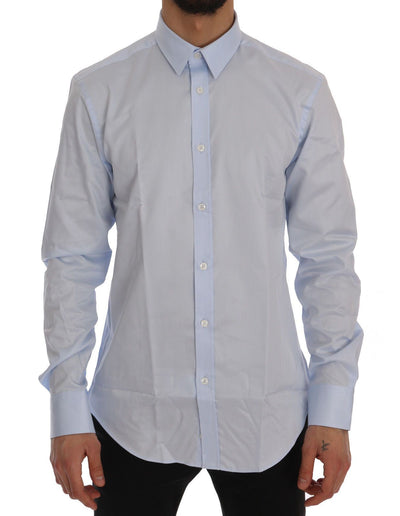 Light Blue Cotton Dress Shirt Trend Slim Fit