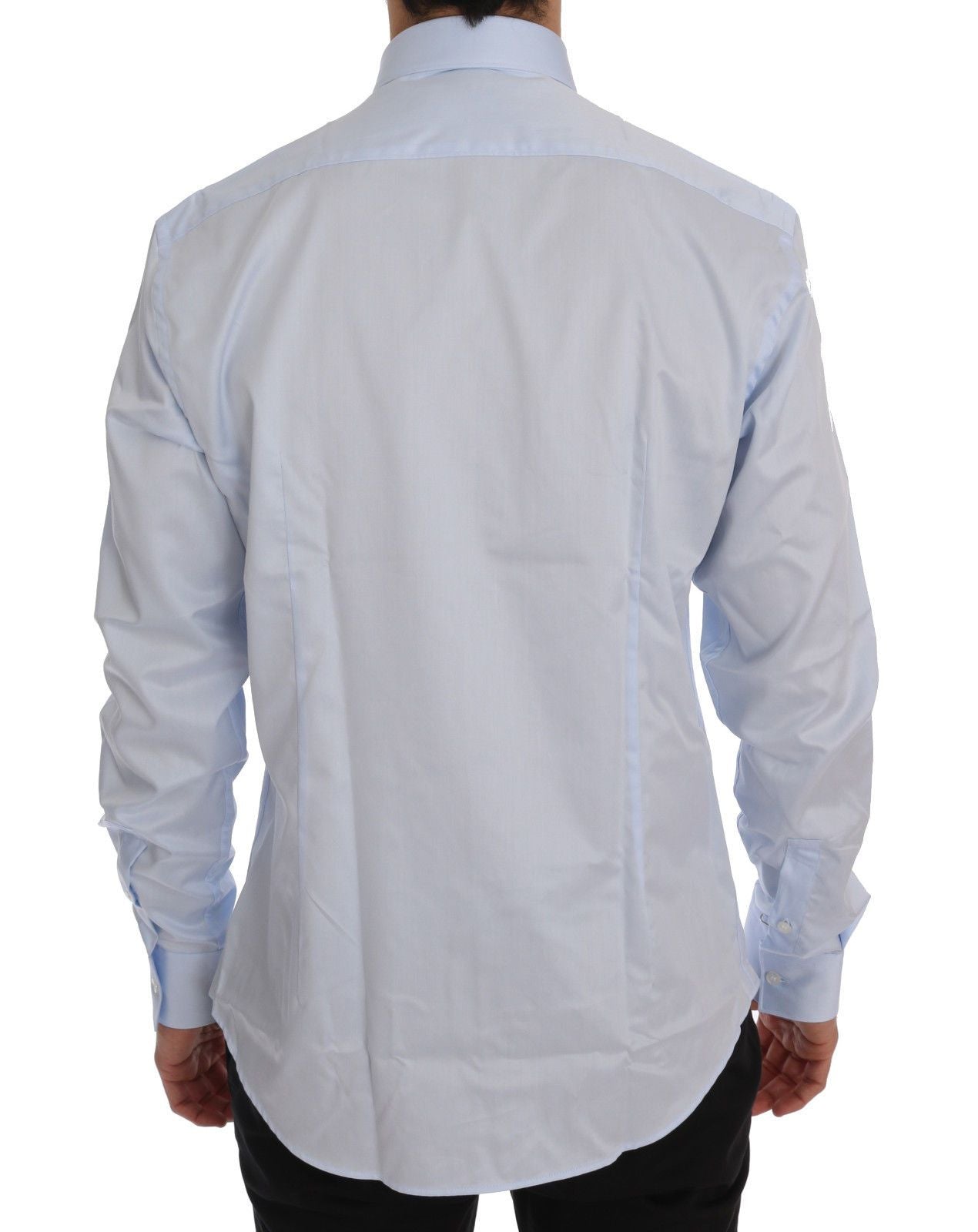Light Blue Cotton Dress Shirt Trend Slim Fit