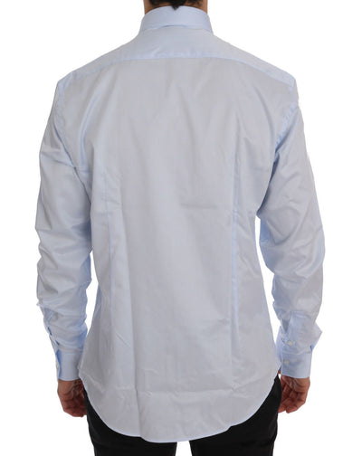Light Blue Cotton Dress Shirt Trend Slim Fit