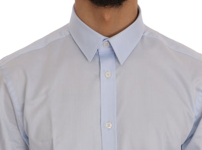 Light Blue Cotton Dress Shirt Trend Slim Fit