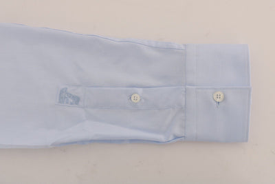 Light Blue Cotton Dress Shirt Trend Slim Fit