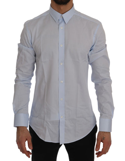 Light Blue Cotton Dress Shirt Trend Slim Fit