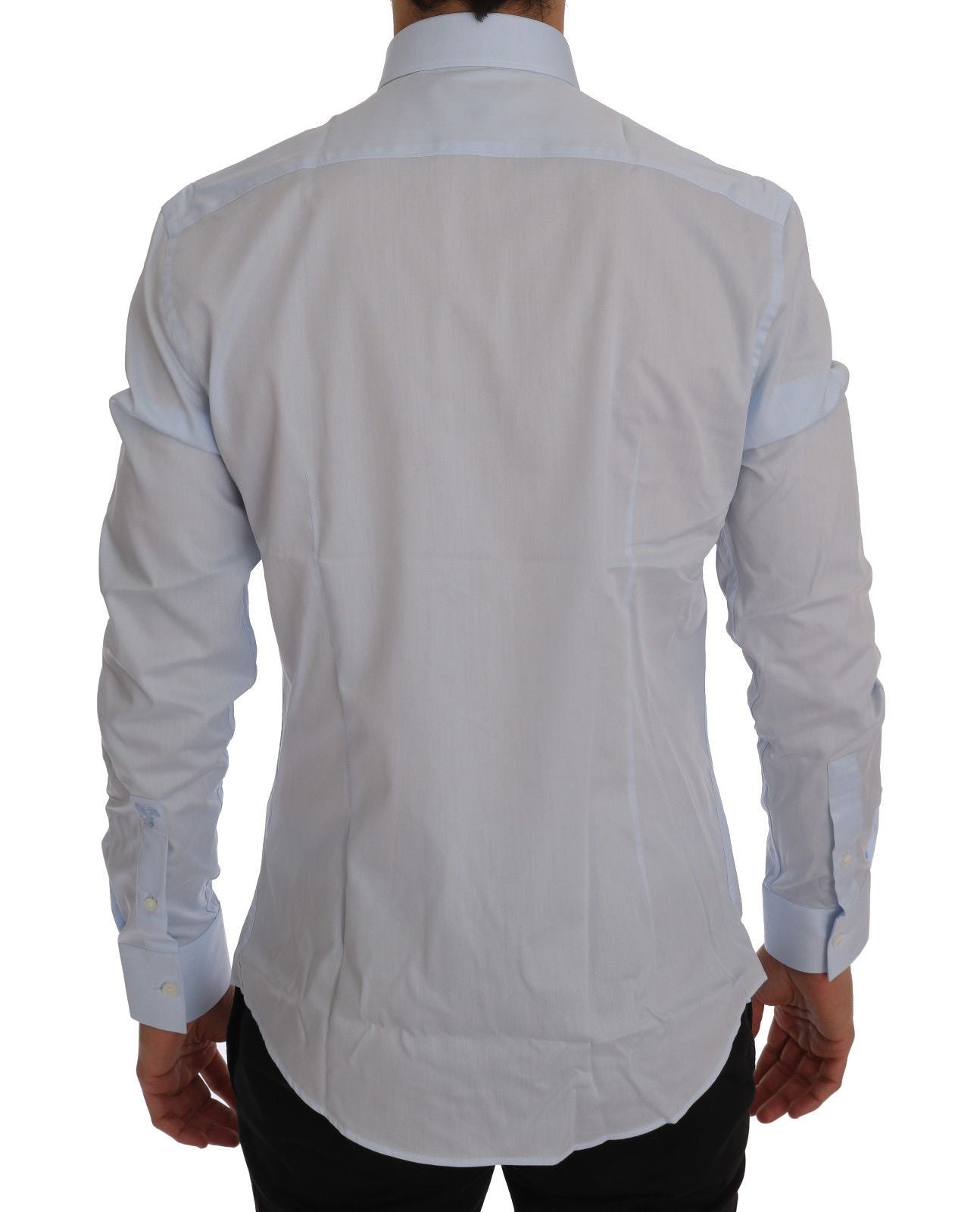 Light Blue Cotton Dress Shirt Trend Slim Fit