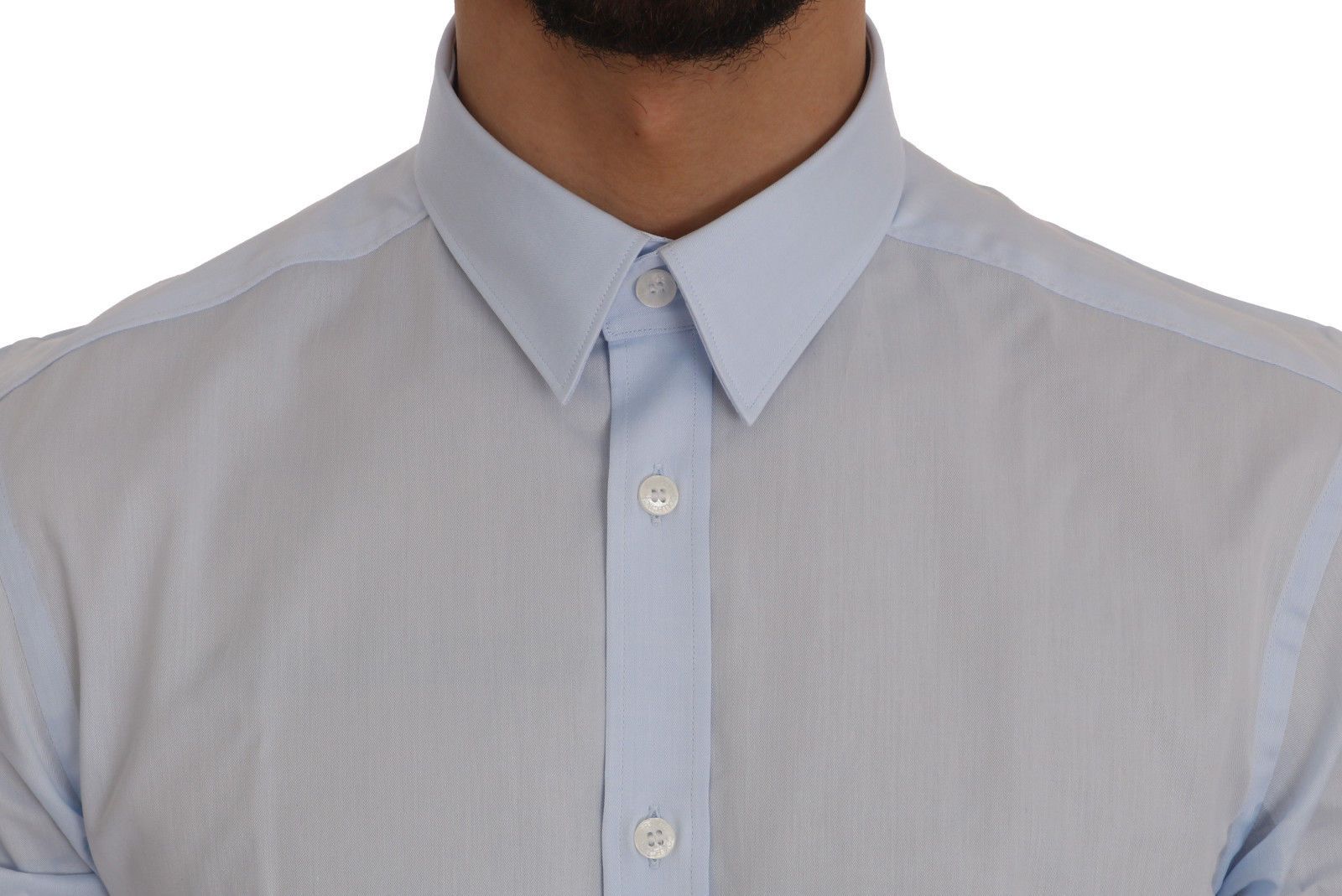 Light Blue Cotton Dress Shirt Trend Slim Fit