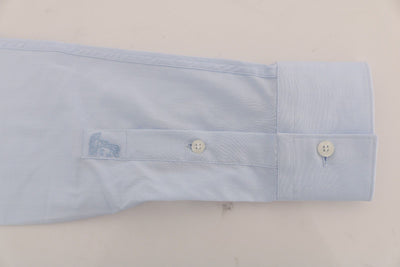 Light Blue Cotton Dress Shirt Trend Slim Fit