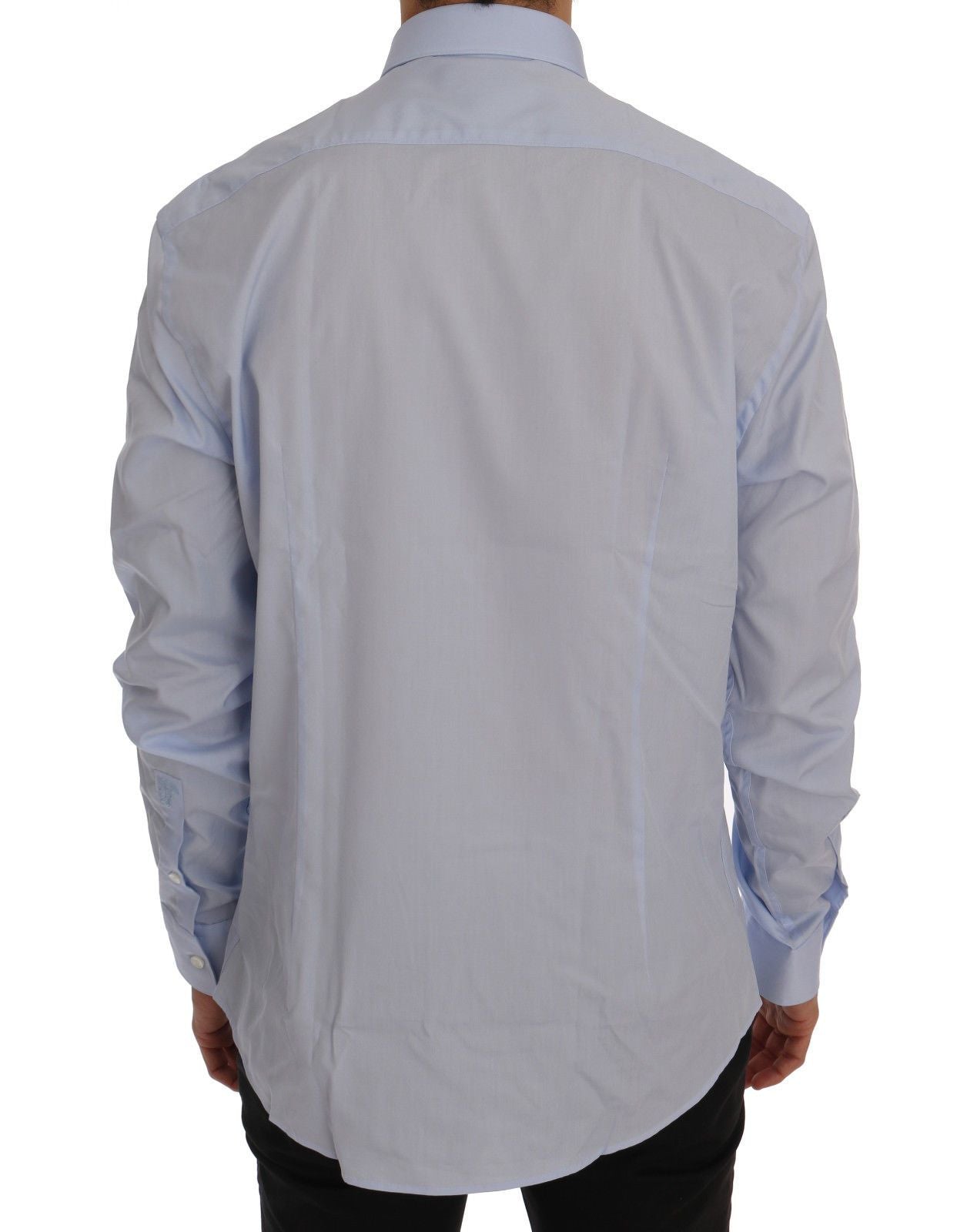 Light Blue Cotton Dress Shirt Trend Slim Fit