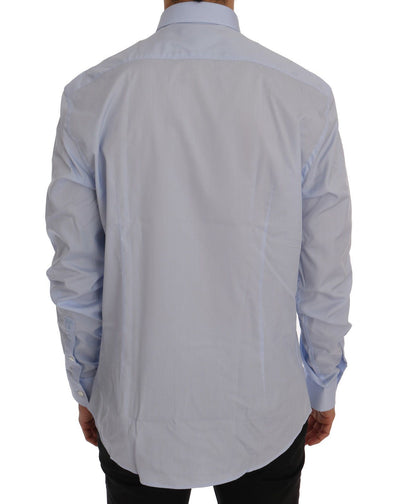 Light Blue Cotton Dress Shirt Trend Slim Fit
