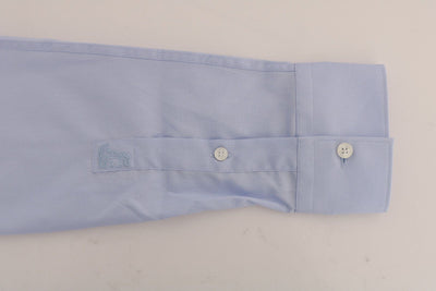 Light Blue Cotton Dress Shirt Trend Slim Fit