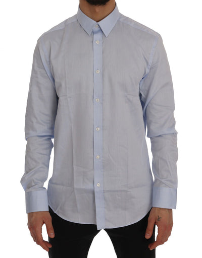 Light Blue Cotton Dress Shirt Trend Slim Fit