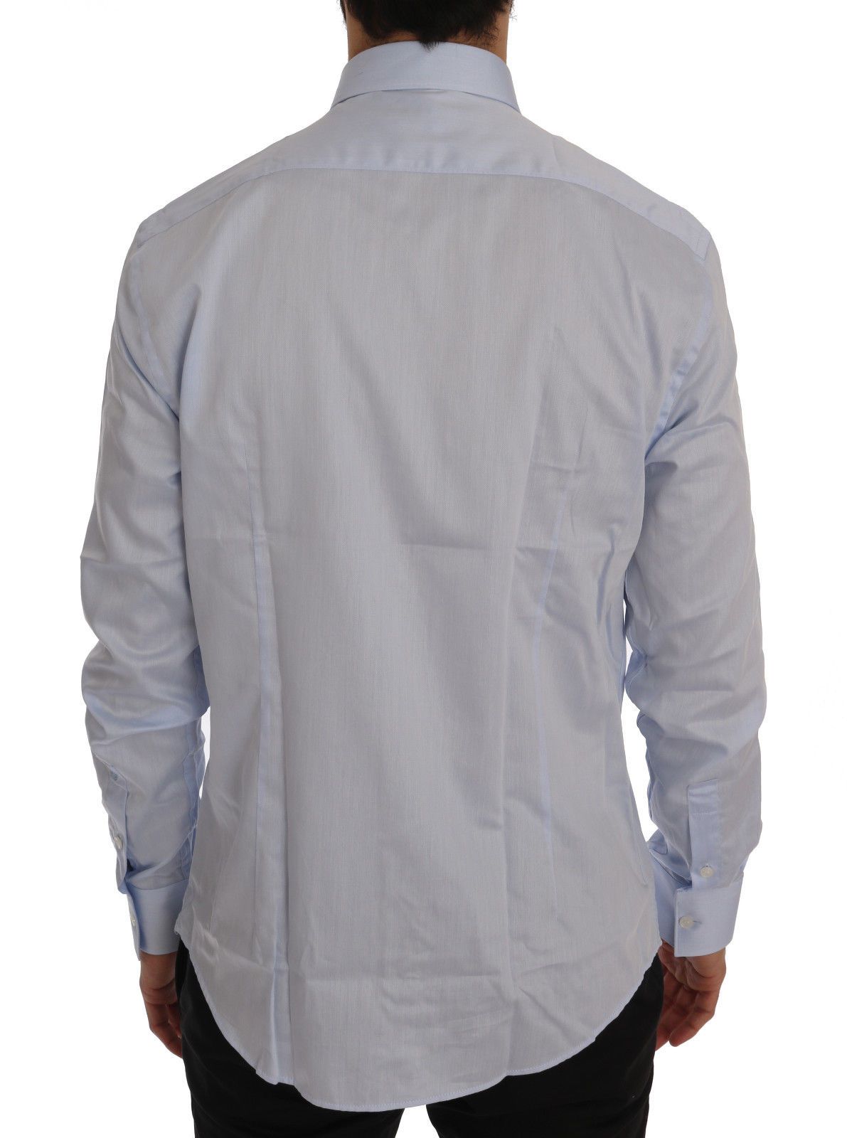 Light Blue Cotton Dress Shirt Trend Slim Fit