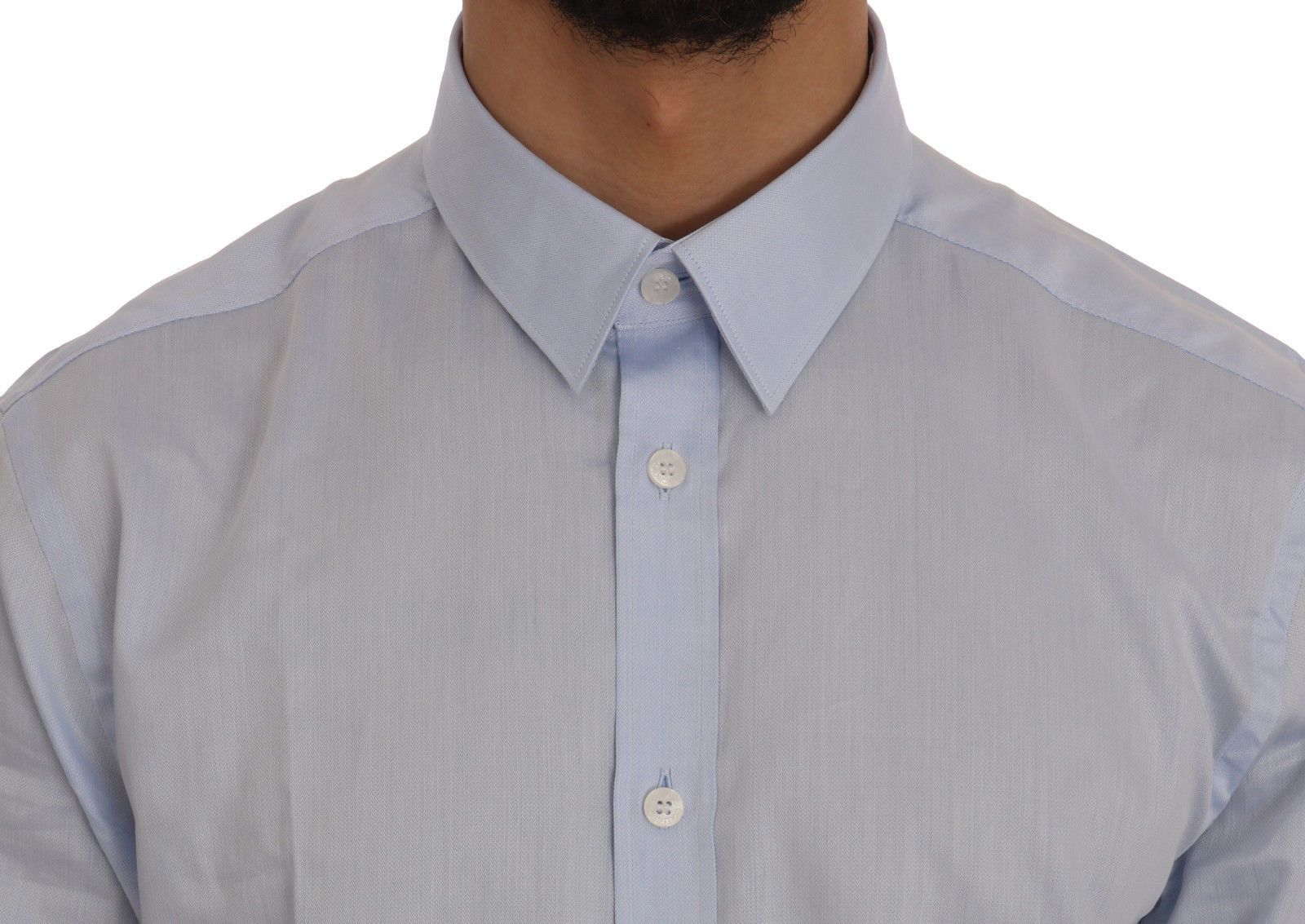 Light Blue Cotton Dress Shirt Trend Slim Fit