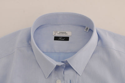 Light Blue Cotton Dress Shirt Trend Slim Fit