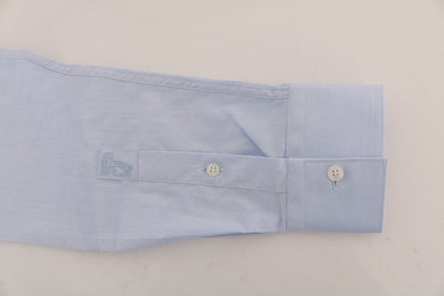 Light Blue Cotton Dress Shirt Trend Slim Fit