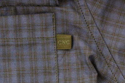 Blue checkered cotton shirt