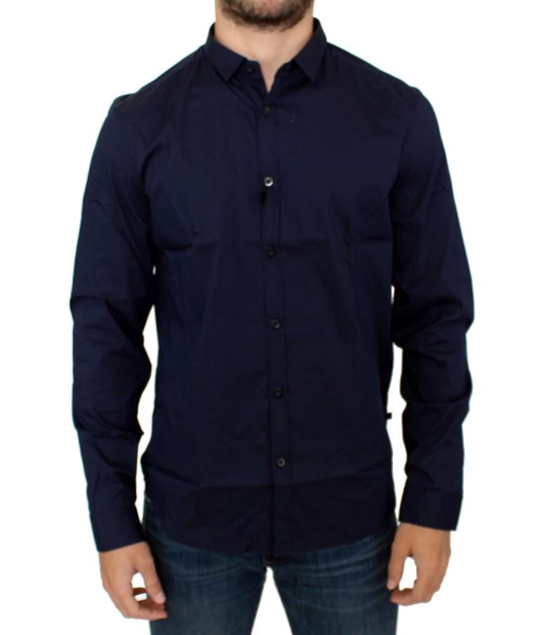 Blue cotton stretch shirt