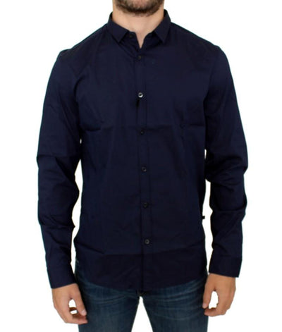 Blue cotton stretch shirt