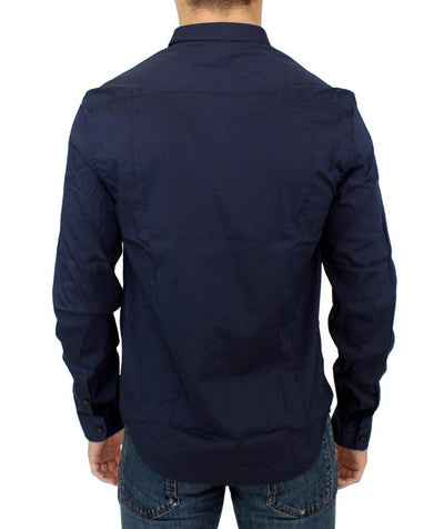 Blue cotton stretch shirt