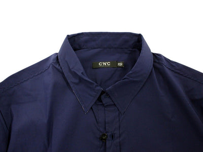 Blue cotton slim fit shirt