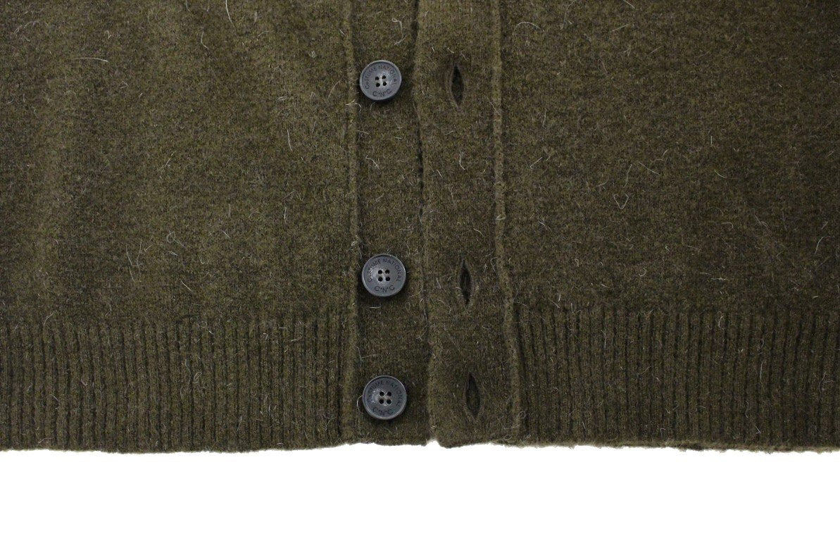 Brown stretch full button cardigan