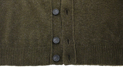 Brown stretch full button cardigan