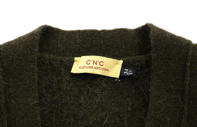 Brown stretch full button cardigan