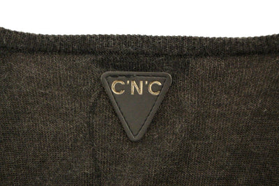 Gray zipper cardigan sweater