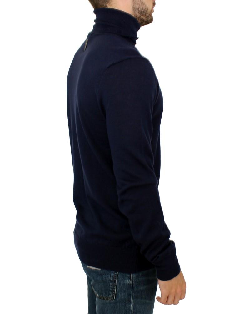 Blue turtleneck sweater