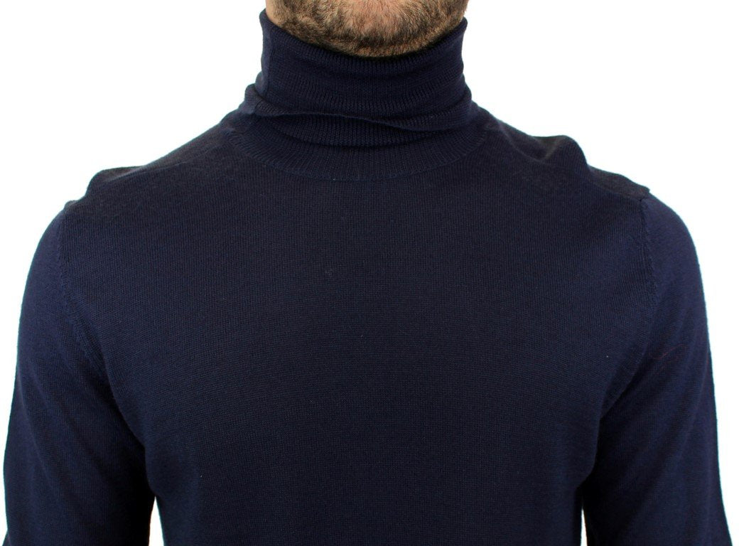 Blue turtleneck sweater