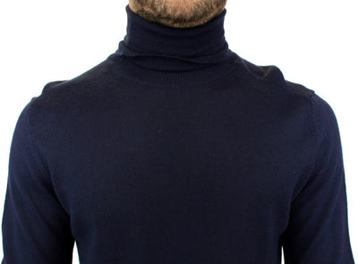 Blue turtleneck sweater