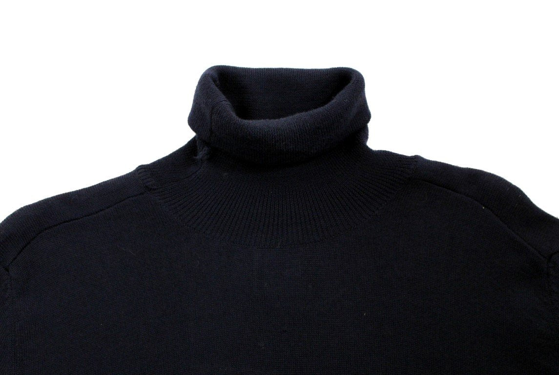 Blue turtleneck sweater