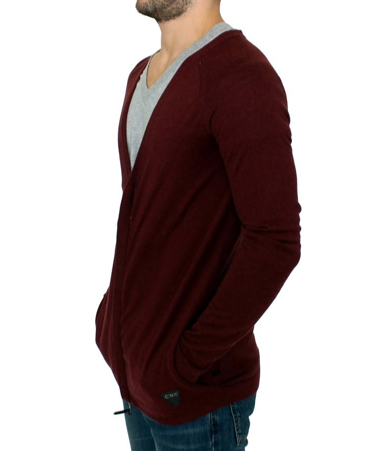 Bordeaux zipper cardigan sweater