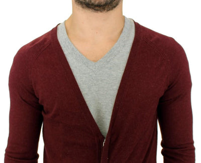 Bordeaux zipper cardigan sweater