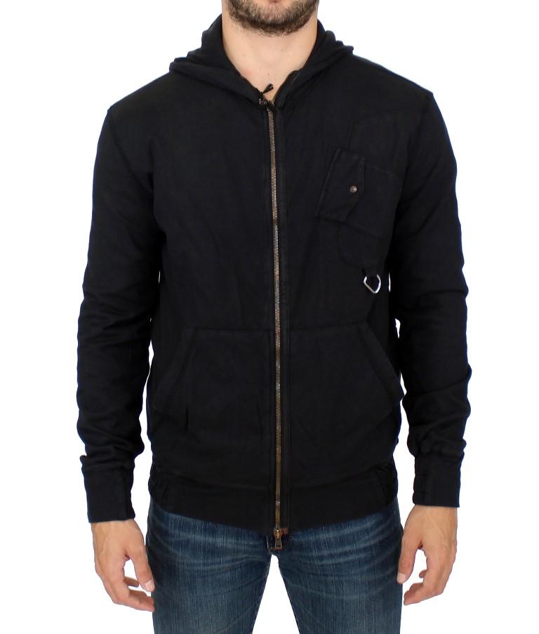 Black cotton hooded sweater