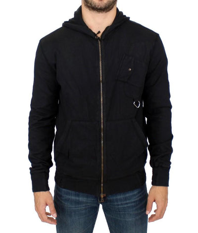 Black cotton hooded sweater